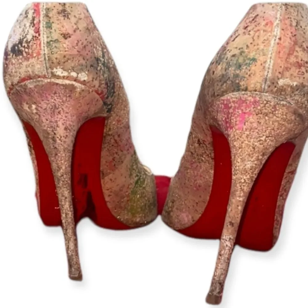 CHRISTIAN LOUBOUTIN Multicolor So Kate 120 Cork Blooming Stilletto Pumps 35.5‎